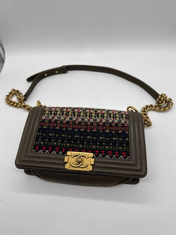 Chanel Boy Bag Khaki Fantasy Tweed-Edition (2015)