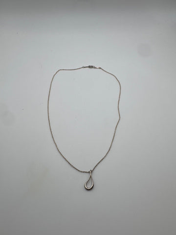 Tiffany & Co. Elsa Peretti Oben Teardrop Silver Necklace