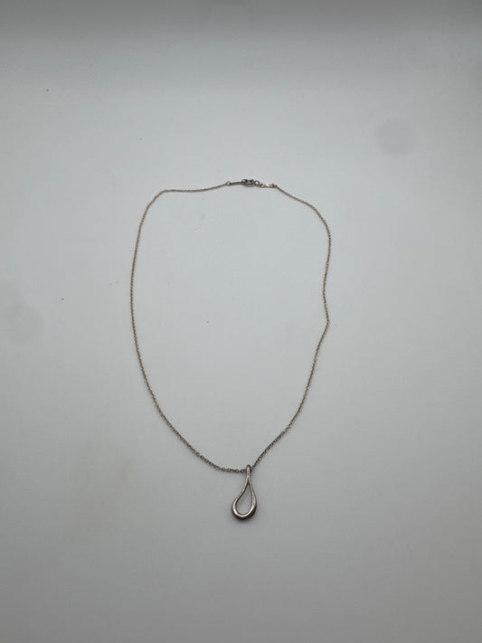 Tiffany & Co. Elsa Peretti Oben Teardrop Silver Necklace