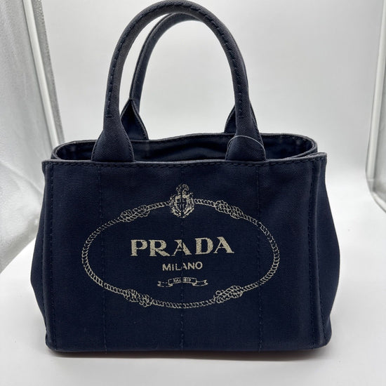 Prada Canapa Tote Mini Dark Blue 204