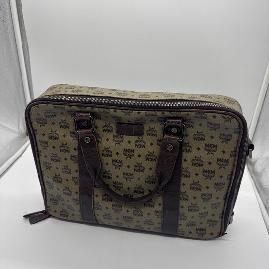 MCM Visetos Coated Canvas Briefcase Cognac