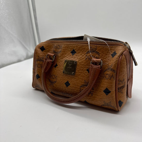 MCM Mini Boston Bag Cognac