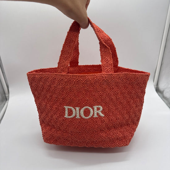 Dior Beaurty Mini Book Tote Embroidered Canvas Red