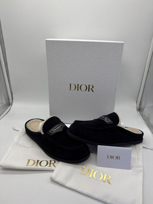 Dior Boy Mule Black Suede Goatskin & Shearling / EU 37