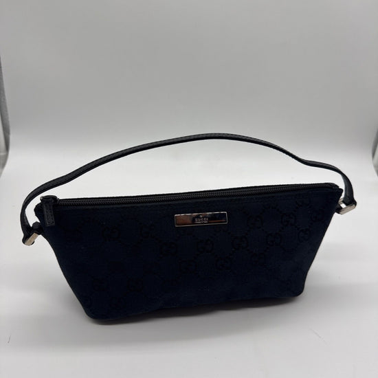 Gucci Boat Bag GG Cancas Black/Blue