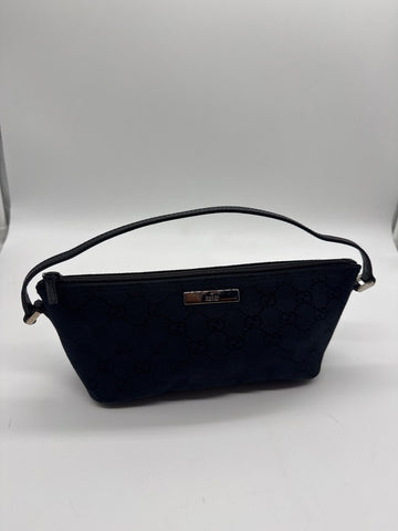 Gucci Boat Bag GG Cancas Black/Blue
