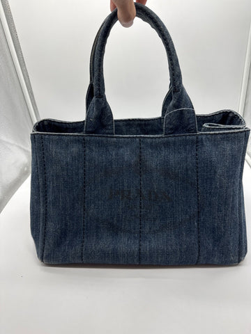 Prada Canapa Tote Medium Denim 158
