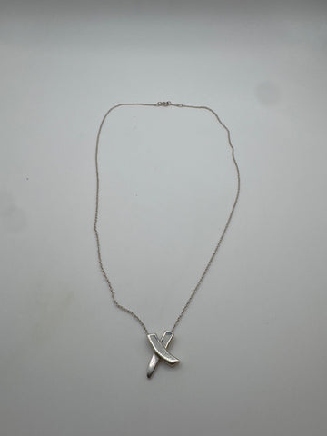 Tiffany & Co. Paloma Picasso Paloma's Grafitti X Silver Necklace