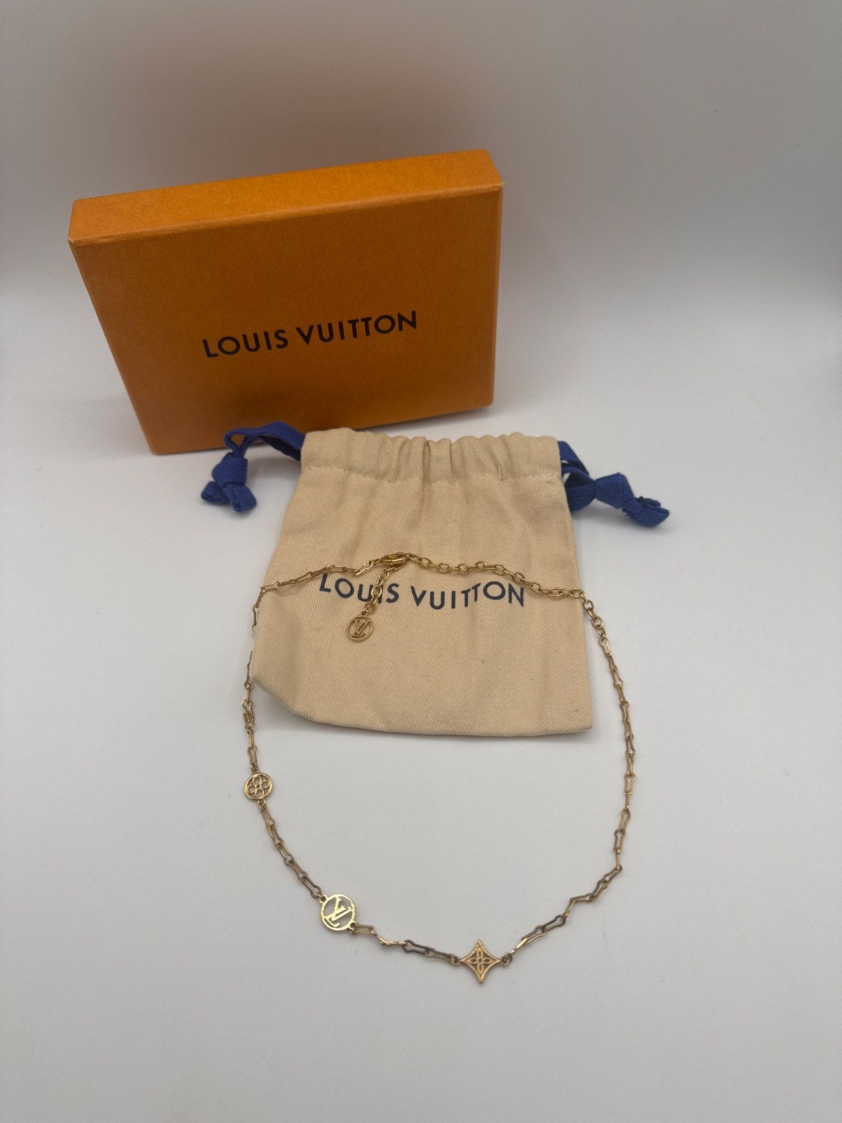 Louis Vuitton Nanogram Necklace Gold