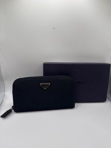 Prada Tessuto Nylon Zip- Around Wallet