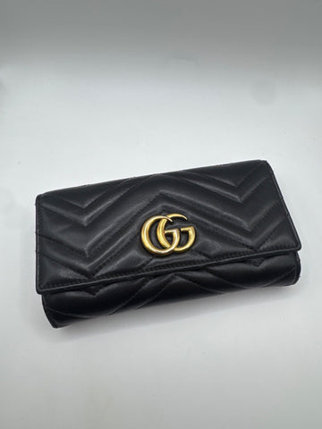 Gucci GG Marmont Matelassé Leather Wallet Black