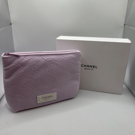 Chanel Beauté Camellia Embossed Pouch Pink