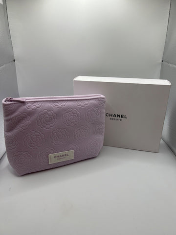 Chanel Beauté Camellia Embossed Pouch Pink