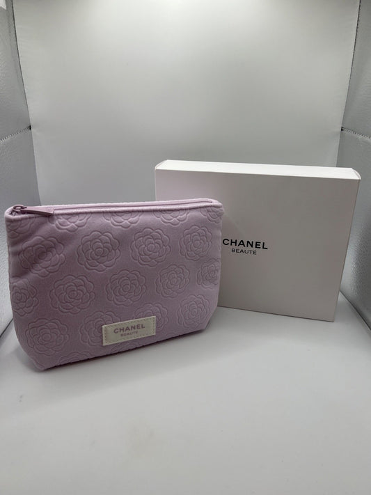Chanel Beauté Camellia Embossed Pouch Pink