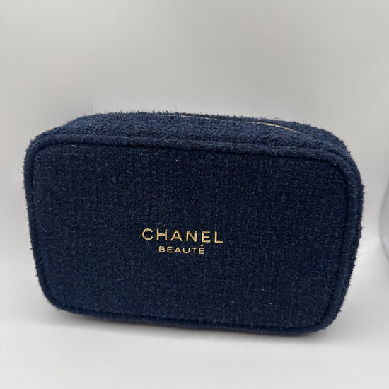 Chanel Beauté Tweed Pouch Navy