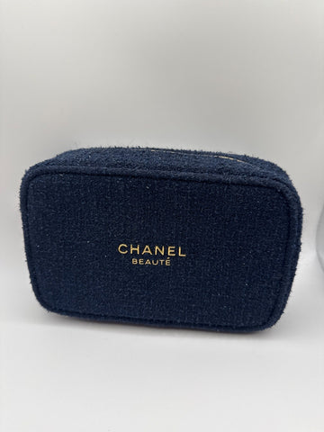 Chanel Beauté Tweed Pouch Navy
