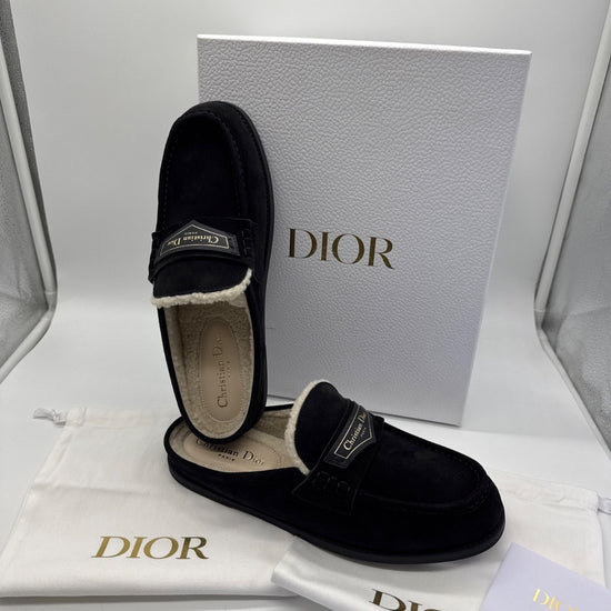 Dior Boy Mule Black Suede Goatskin & Shearling / EU 39,5