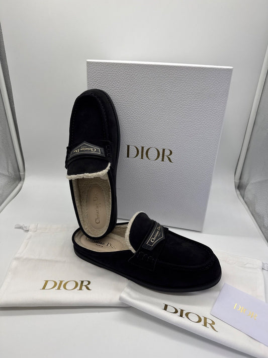 Dior Boy Mule Black Suede Goatskin & Shearling / EU 39,5
