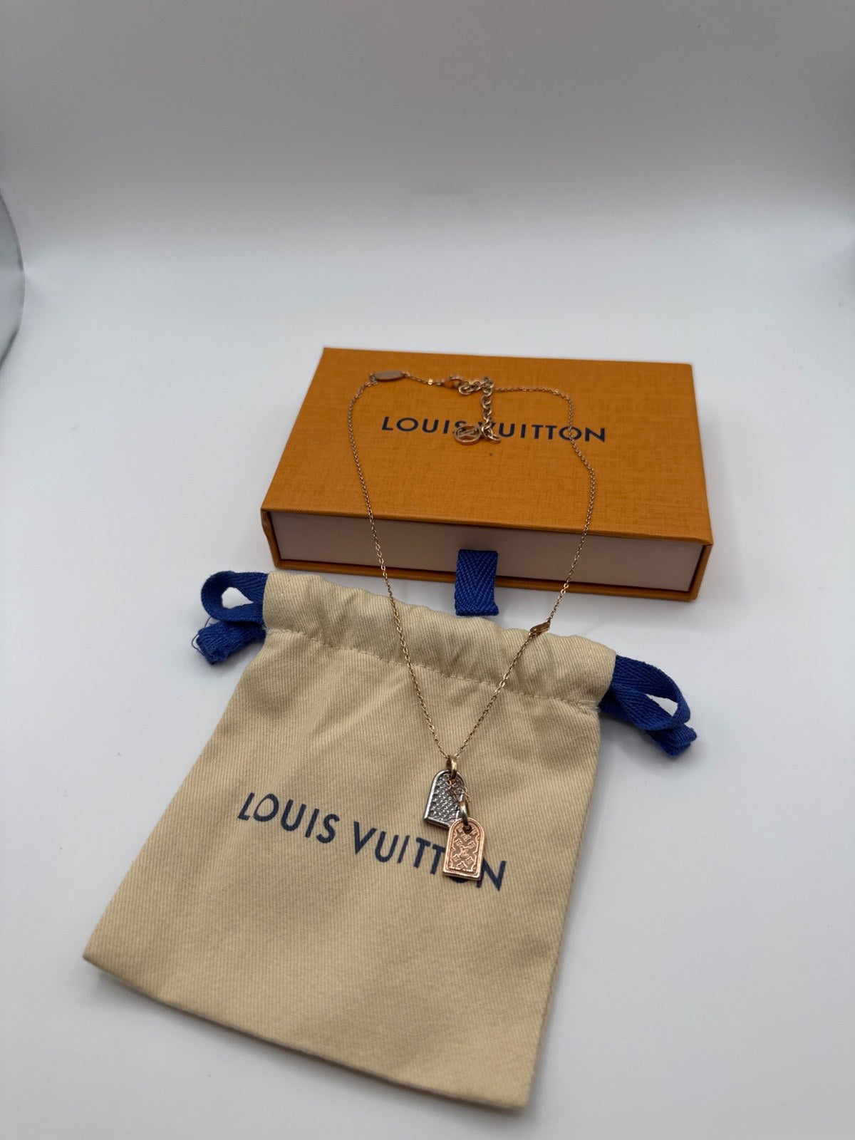 Louis Vuitton Precious Nanogram Necklace Rosé/Silver