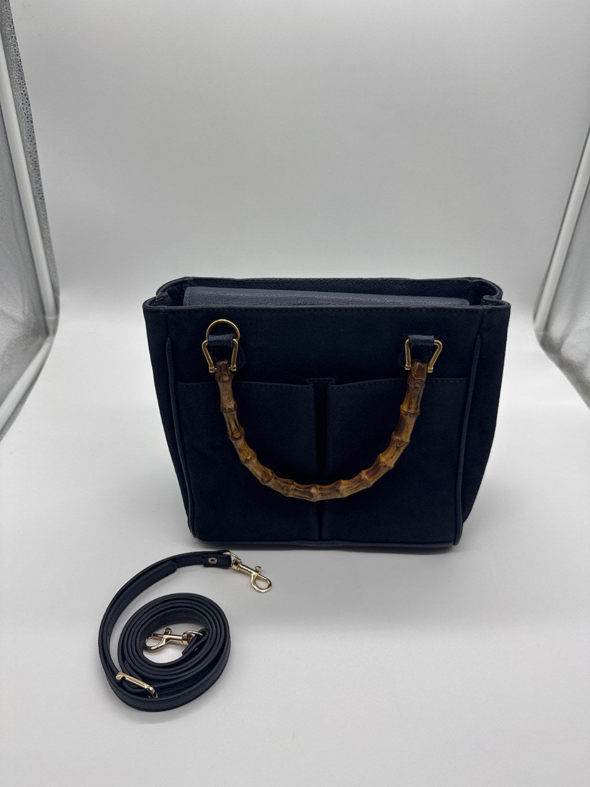 Gucci Bamboo Mini Tote Bag Dark Blue