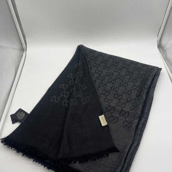 Gucci GG Jacquard Scarf Grey/Black