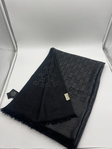 Gucci GG Jacquard Scarf Grey/Black