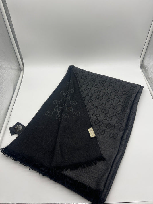 Gucci GG Jacquard Scarf Grey/Black
