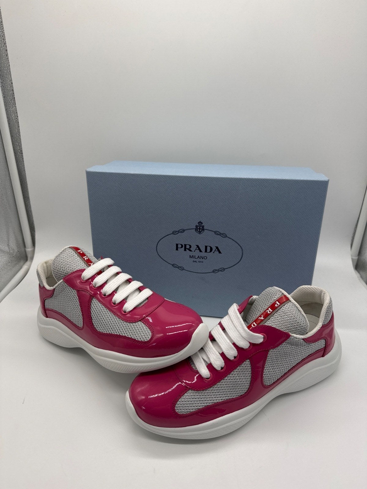 Prada Linea Rossa America's Cup Sneaker Patent Leather / EU 37