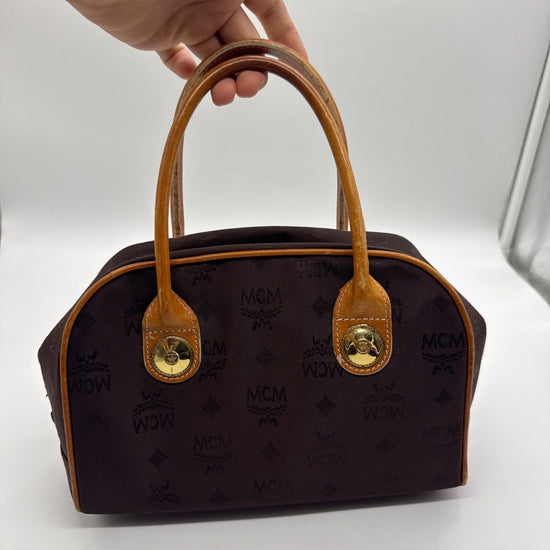 MCM Visetos Nylon Boston Bag