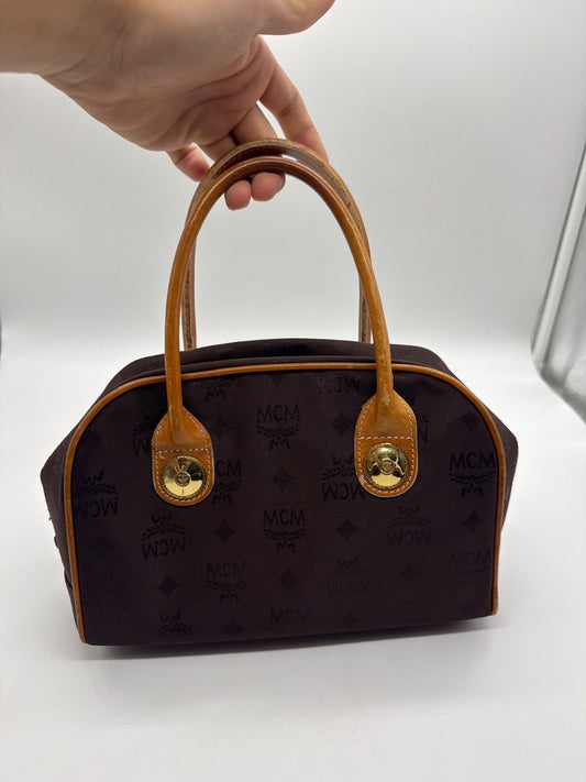 MCM Visetos Nylon Boston Bag